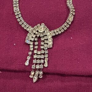 Glamorous Silver Crystal Necklace